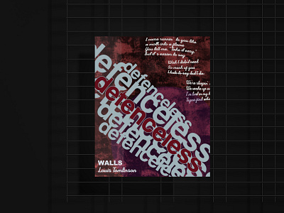 Music Poster for Defenceless by Louis Tomlinson design digital design graphic design illustration poster typography