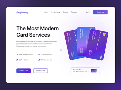 EasyMoney I Banking Website 2022 branding finance fintech header homepage interface landing page logo minimal service ui ui design uiux ux ux design visual design web web design webpage website