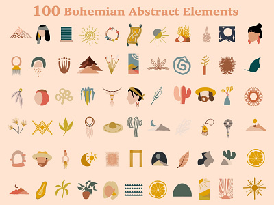 100 Bohemian Abstract Elements