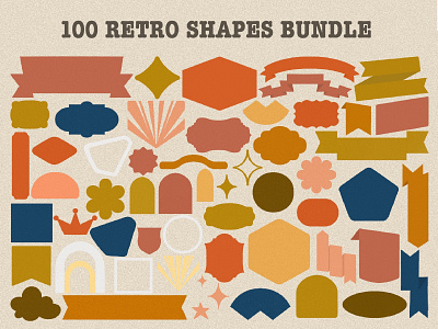 100 Retro Shapes Elements