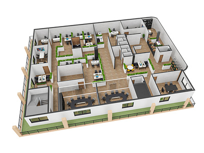 3D isometric floor plan