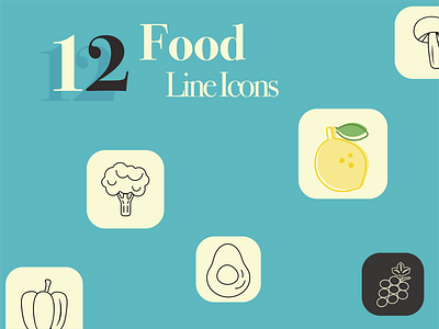 12 Food Line Icons