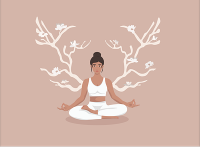 Yoga Girl vector Illustration app design flyer graphic design health illustration poster soul vector yoga yoga center design yogamaster вектор иллюстрация йога