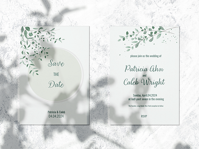 Wedding invitation in rustic style with watercolor effect by Ksenia ...