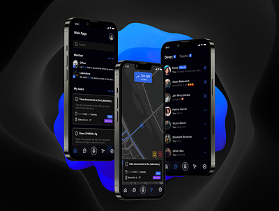 SIMWAL - Mobile App app branding graphic design map messenger navigation radio task ui ux uxui