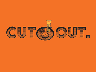 Cut__Out dimension dots halftone logo type