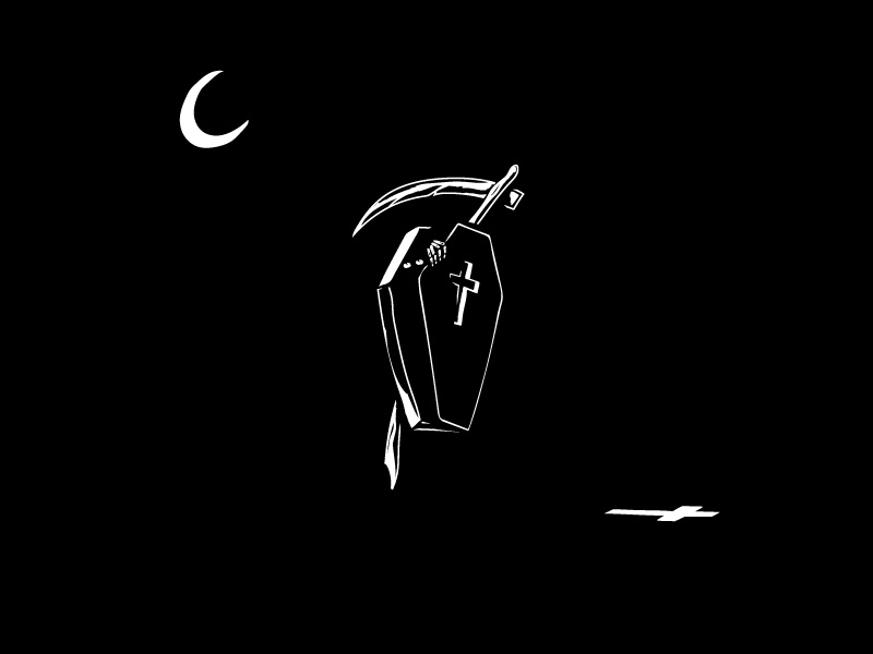 Spooks 03 spooky moon reaper eyes death shadows dark light coffin halloween