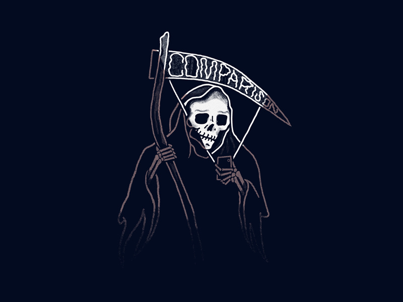 Death By Comparison phone texture illustration death skull halftone