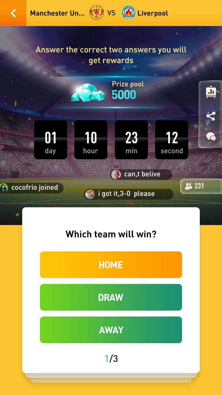 Football Quiz Game UI by santo.zhu on Dribbble