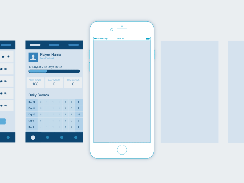 Animated Mobile Wires app ios mobile motion ui ux wireframes