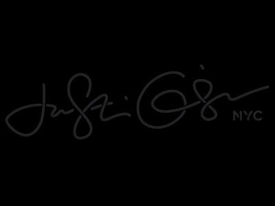 New portfolio site header gif neon script signature
