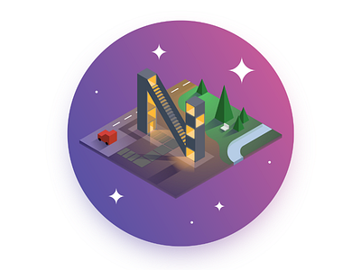 Night illustration ui