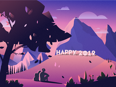 Happy pig year 2019 happy lovers mountain new year 2019