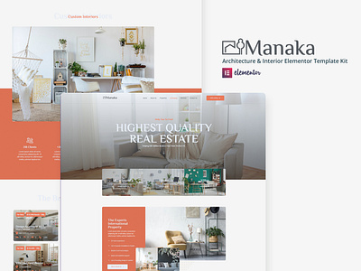 Manaka - Architecture & Interior Elementor Template Kit architect architecture client company construction decorations elementor interior designer real estate wordpress