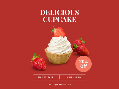 Red Delicious Cupcake Instagram Post dessert elegant red