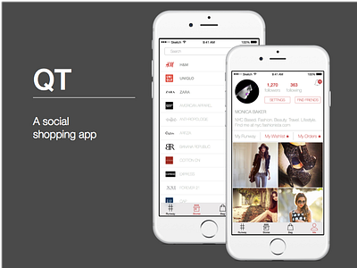 Shopping app preview stores catalog user profile