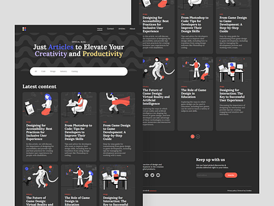 Code & Creativity / blog template / pt.1 blog branding design development gaming illustration landing page ui user interface web development webdesign website