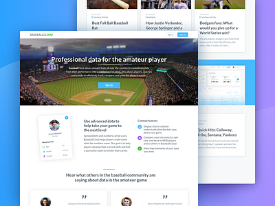 BaseballCloud - Landing and blog