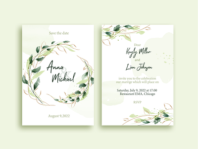 Wedding invitation card adobeiiustrator card design graphic design illustration invitation rustic style vector watercolour wedding wedding card