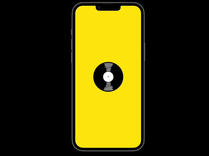 Daily UI 093 - Splash Screen - Spinning Vinyl Record animated animation app bold colors daily ui challenge dailyui spinning record splash screen vinyl record yellow background