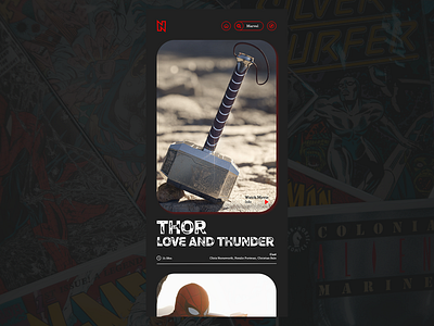 Movie Dashboard Design Phone marvel marvel thor netflix netflix app netflix design netflix iphone netflix redesign thor