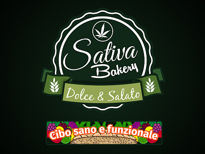 Sativa Bakery Logo bakery circle green logo marijuana sativa vegan