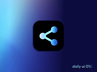 Daily UI #010 - social share icon app black blue brazil dailyui design figma hologram holographic icon ui