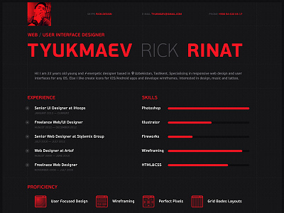 CV black cv grid profile red