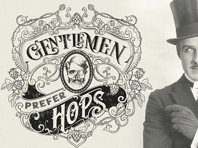 Gentlemen Prefer Hops beer bydgoszcz craft design handlettering morawski t shirt typography