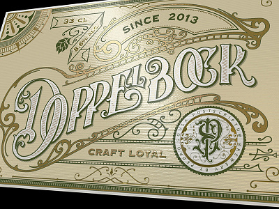 Dopplebock - label design beer brewery bydgoszcz craft gafika handlettering label design mikstura morawski poland typografia typography