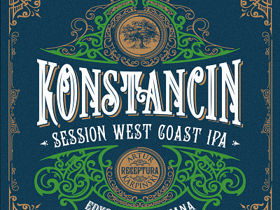 Label design for Konstancin Brewery beer brand craft design handlettering konstancin label mikstura morawski poland typografia typography