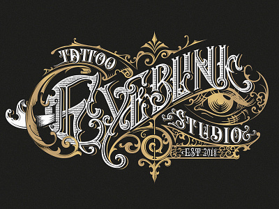 Eyeblink Tattoo Studio brand bydgoszcz craft custom design handlettering logo morawski tattoo typografia typography