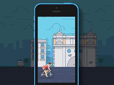 Cycle Safe App app behance bike biker city cycle safe dribbble ios loading screen presentation splash screen