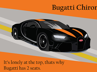 Bugatti Chiron illustration branding design icon illustration logo