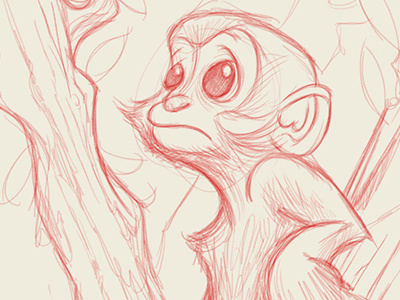 littlest leaf monkey illustration monkey drawing monkeys red pencils