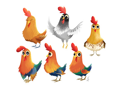 Chicken Scratch character design character development chicken chickens hens