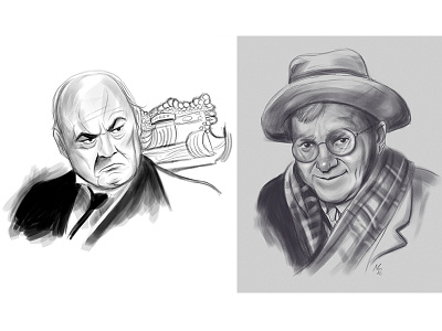 Mr. Potter and Uncle Billy characters illustration its a wonderful life mr. potter uncle billy