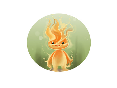 Flamee burn on character design fire illustration little guy