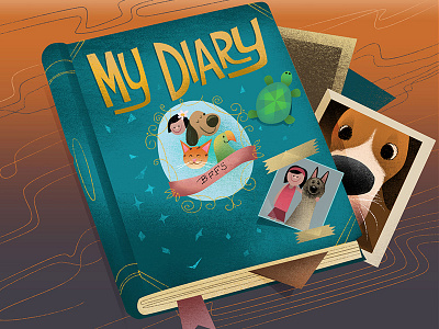 Dog Life childrens story diary illustration