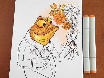 Mums analog brushpen copic markers illustration mr toad