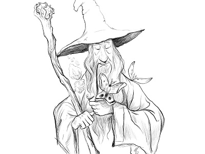 gandalf the white drawing