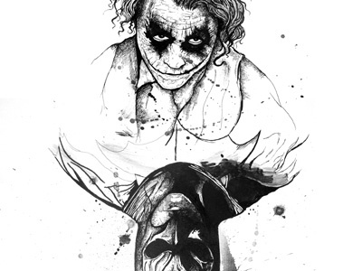 Playing the Joker Card WIP batman comics dark knight illustration ink drawing inks joker