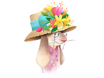 Minnie bonnet character illustration rabbit spring