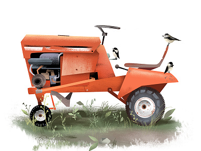1974 Allis-Chalmers 608 chickadees rusty tractor illustration tractors vehicle design