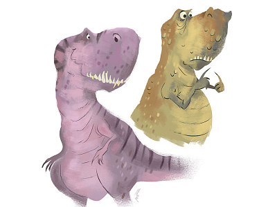Thinking T-rex character design dinosaurs illustration kyle webster brushes t rex