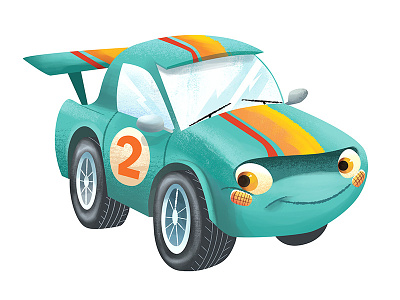 The Little Race Car car illustration race car zoom