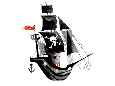 Pirate Ship arggg childrens book illustration pirate ship