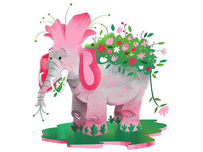 EleFlower elephant flowers pink