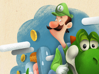 Luigi illustration luigi nintendo super mario world textures yoshi