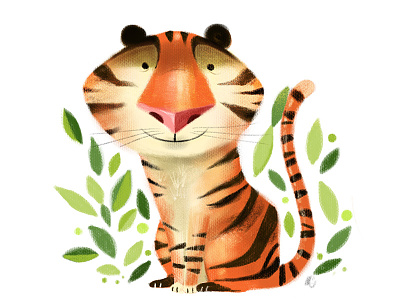 Little Tiger character design childrens book procreate tiger
